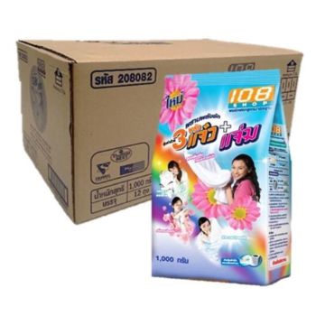 ผงซักฟอก 3 พลังแจ๋ว 108SHOP 108ช็อป 12x 1000 กรัม  ยกลัง