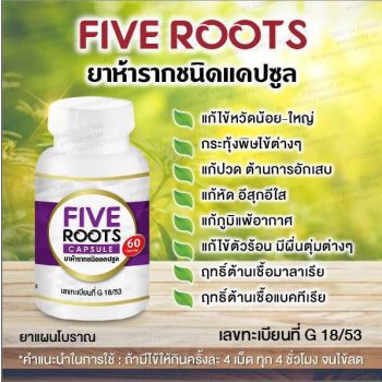 FIVE ROOTS ยาห้าราก ชนิดแคปซูล