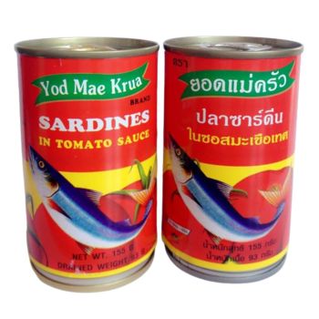 ปลากระป๋องตรายอดแม่ครัว ปลาซาดีน ในซอสมะเขือเทศ 155 กรัม แพค 10 กระป๋อง